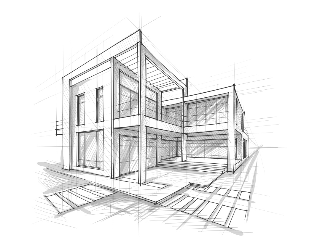 Sketch of a house.